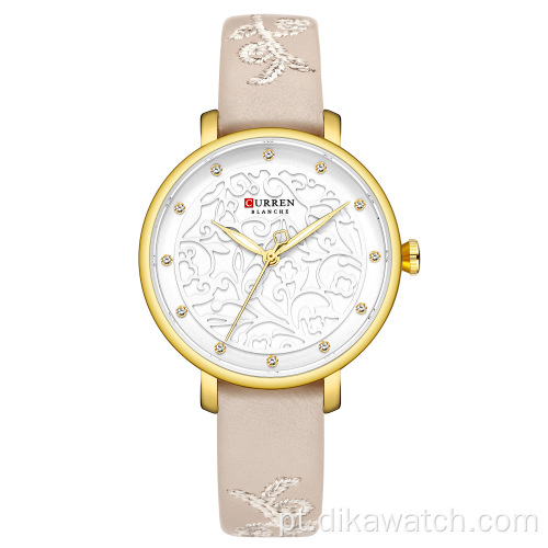 CURREN 9046 Novo relógio moderno para mulheres com strass Relógio de quartzo de marca chinesa bem feito relógio de pulso da moda